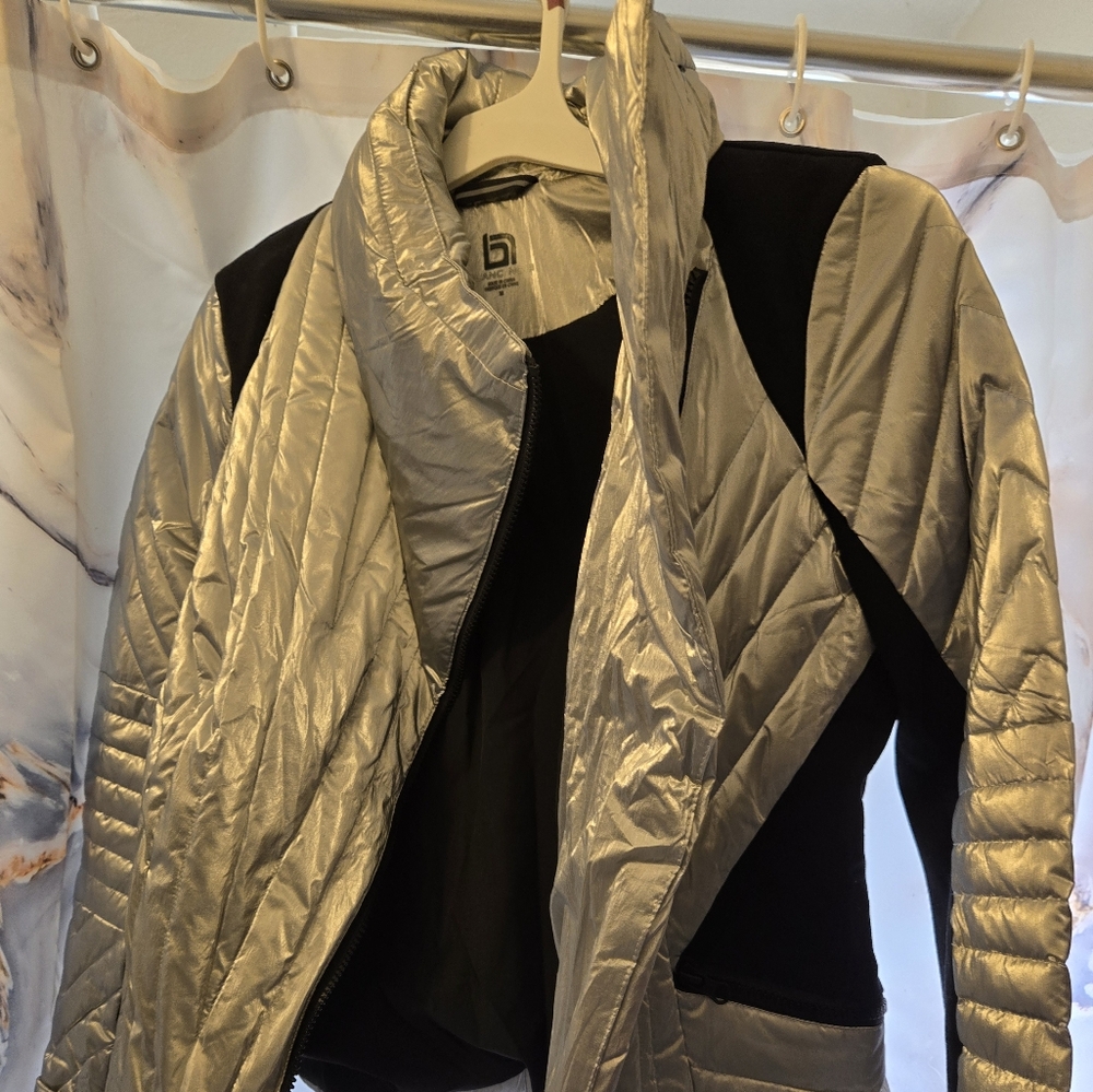 Silver metallic Blanc Noir jacket/ coat